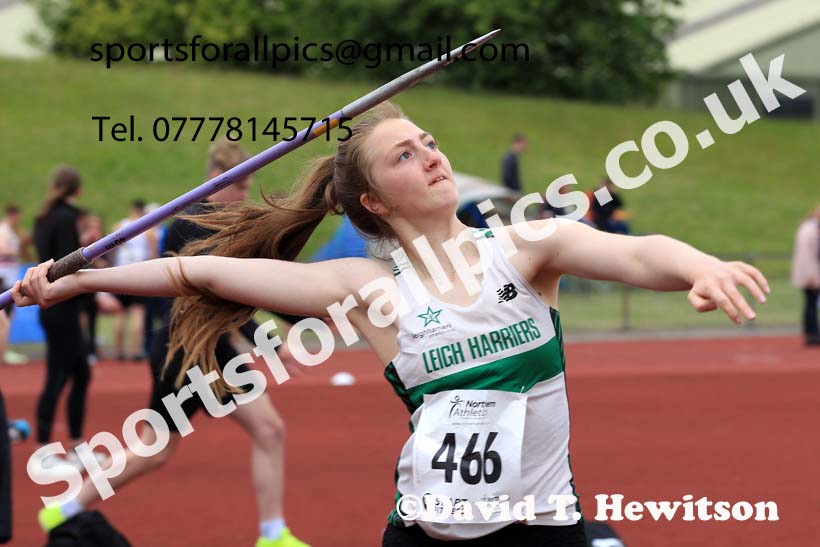 Womens under-20s javelin, 2022 Northern Senior and Under-20 Champs., Wavertree Athletics Centre, Liverpool. Photo: David T. Hewitson/Sports for All Pics